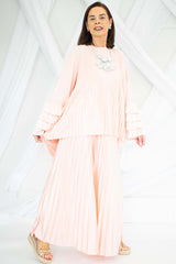 Sané Floaty Pleated Suit in Blush