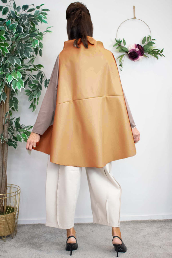 Polly PU Top in Camel