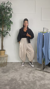 Enzo linen trousers in mocha