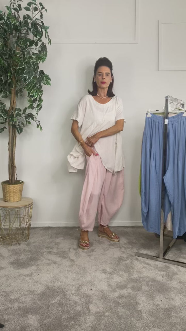 Looloo Linen Trouser in Blush Pink