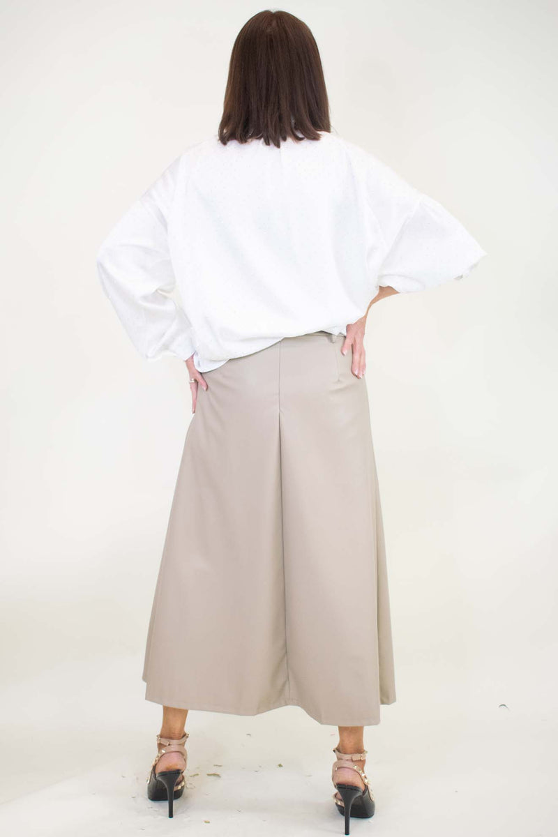 Paraya PU Skirt in Beige