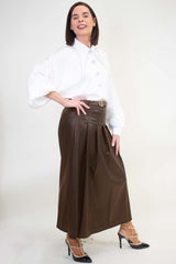 Paraya PU Skirt in chocolate