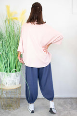Rayna Ruffle Shirt in Light blush pink