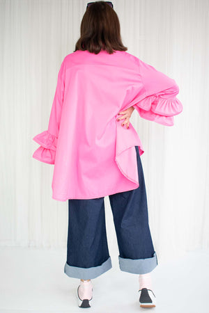 Portofino Ruffle Shirt in LIGHT PINK