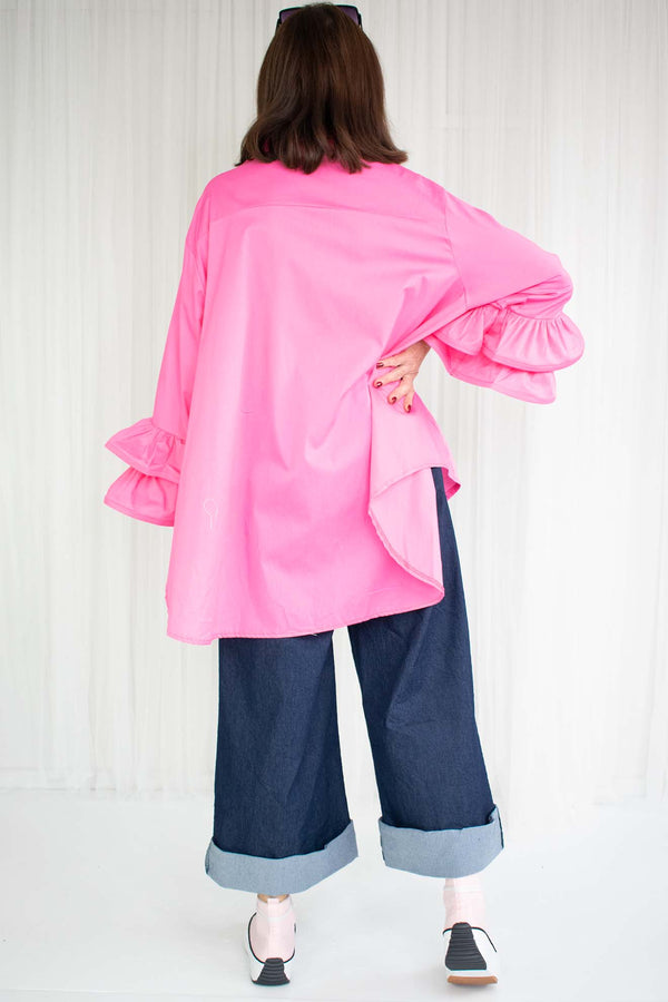 Portofino Ruffle Shirt in LIGHT PINK