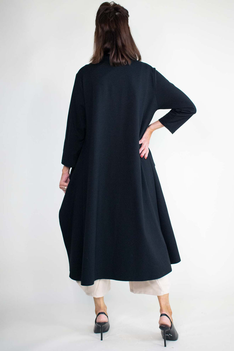 Hailey High Low Scuba Top in Black