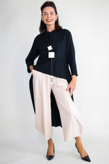 Hailey High Low Scuba Top in Black