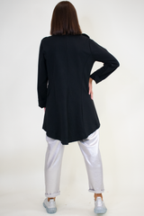 Carmella Button up Scuba Jacket in Black