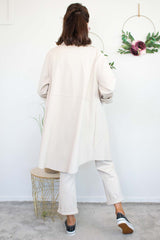 Carmen Zip Waterfall Jacket in warm beige