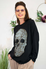 Tasha Skeleton Diamante Knit in Black