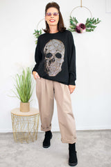 Tasha Skeleton Diamante Knit in Black