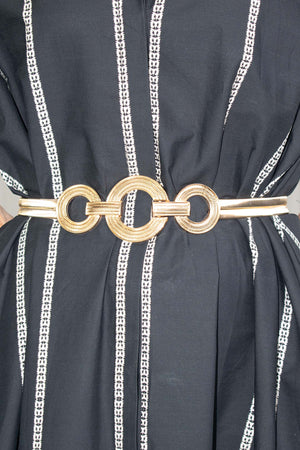Slinky Circle Buckle Belt in Gold