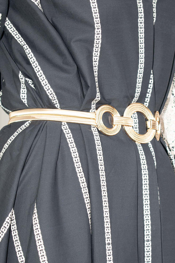 Slinky Circle Buckle Belt in Gold