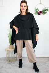 Luxury Sorrento Layered Top in Black
