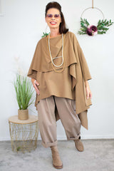 Luxury Sorrento Layered Top in Camel