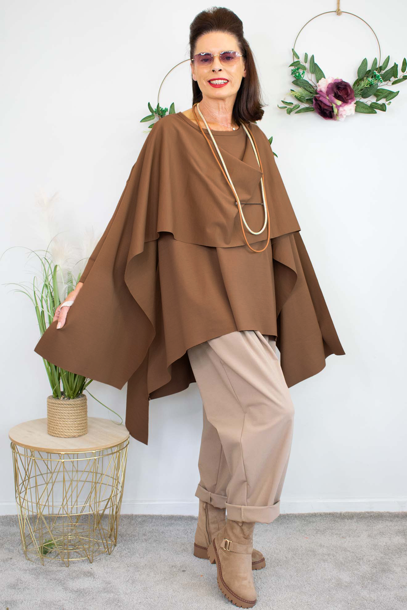 Luxury Sorrento Layered Top in Chocolate