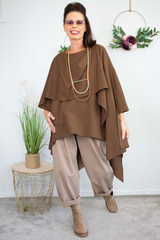 Luxury Sorrento Layered Top in Chocolate