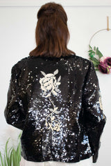 Stella Sequin Jacket in Black
