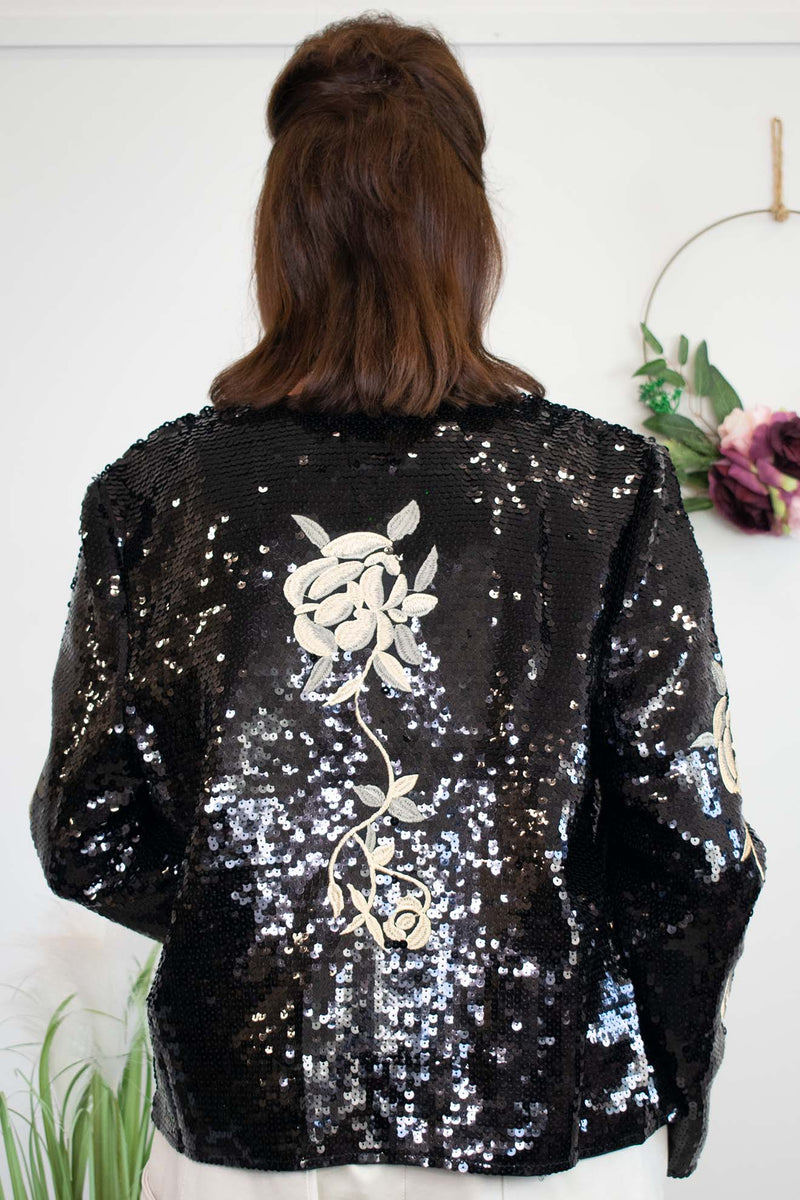 Stella Sequin Jacket in Black