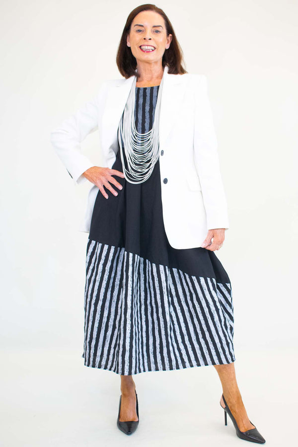 Ava Cocoon Dress in Monochrome