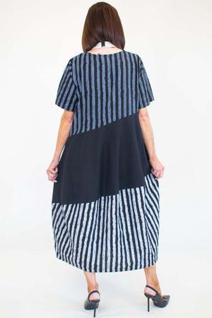 Ava Cocoon Dress in Monochrome