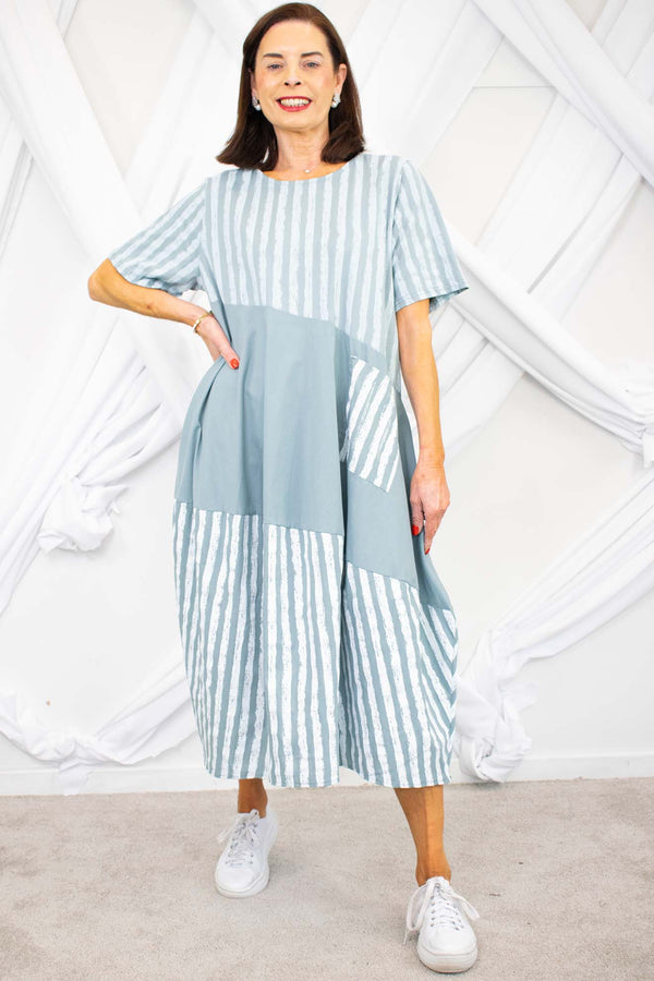 Ava Cocoon Dress In Teal
