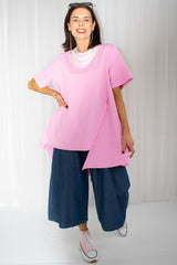 Ella Waterfall Top in Candy Pink