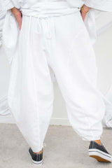 Alicante Linen Trouser In Crisp White