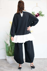Aria Broach Shirt/Sweatshirt in Classic Black