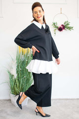 Aria Broach Shirt/Sweatshirt in Classic Black