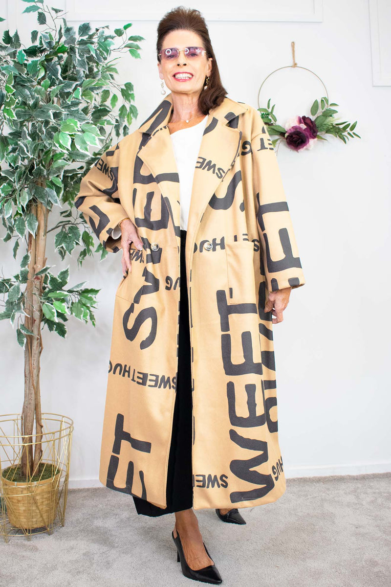 Beige discount duster coat