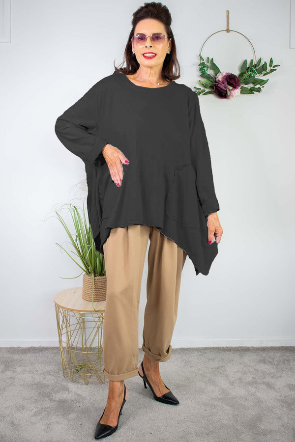 Hazel Swing Top in Black