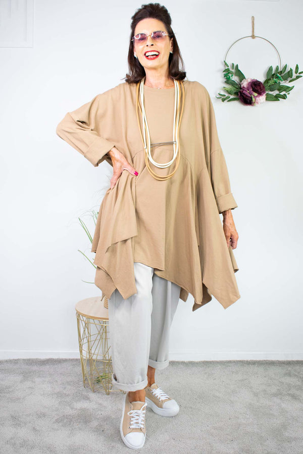 Hazel Drop Top In Camel