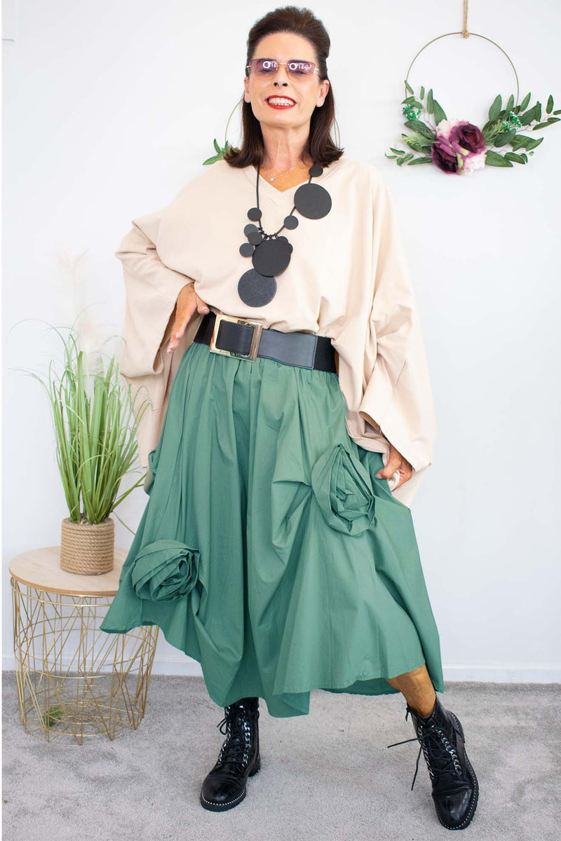 Rosalina A-Line Skirt in Teal