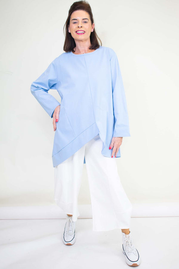 The Carousel Collection - Coleen Asymmetric Top in Baby Blue