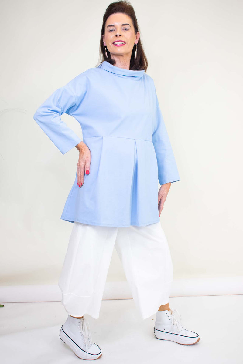 The Carousel Collection - Yolanda Collared Top in Baby Blue