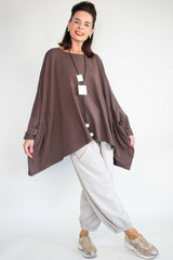 Joannah Batwing Top in Chocolate