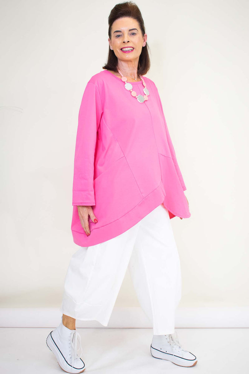 The Carousel Collection - Coleen Asymmetric Top in Candy Pink