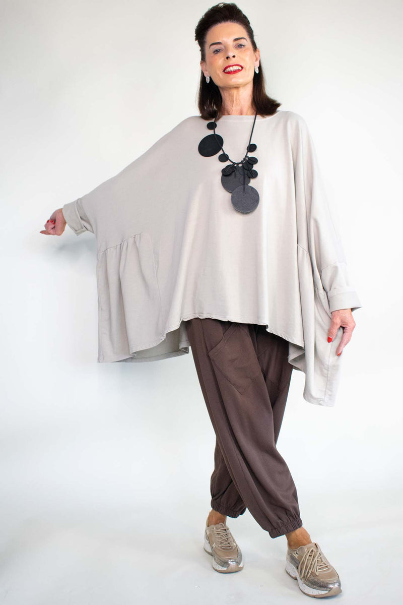 Joannah Batwing Top in Stone