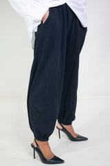 Colette Cuffed Cocoon Trouser in Black