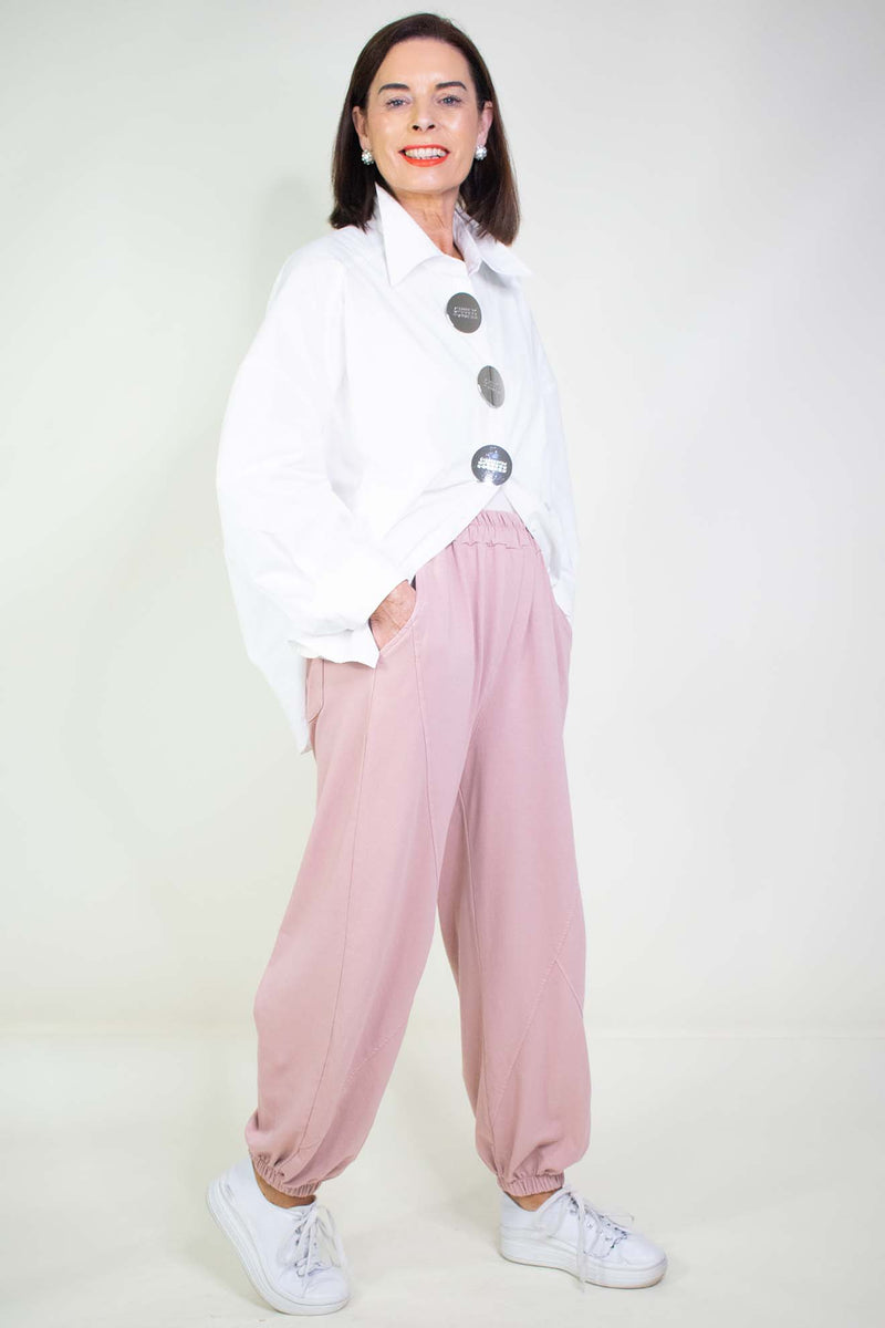Colette Cuffed Cocoon Trouser in Blush