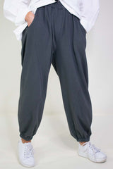 Colette Cuffed Cocoon Trouser in Charcoal