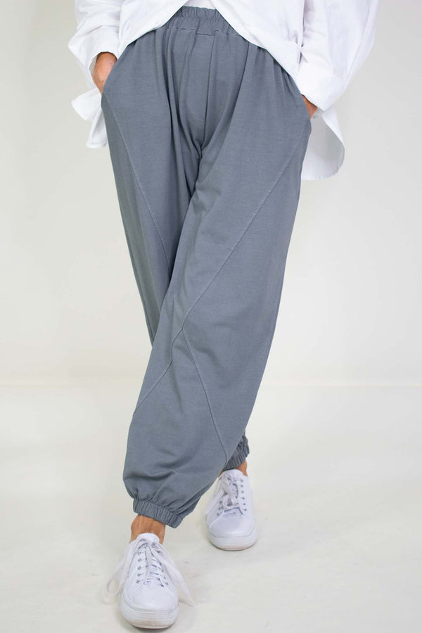 Colette Cuffed Cocoon Trouser in Stone Grey