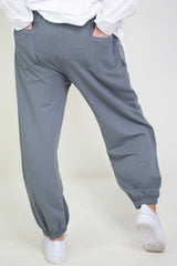 Colette Cuffed Cocoon Trouser in Stone Grey
