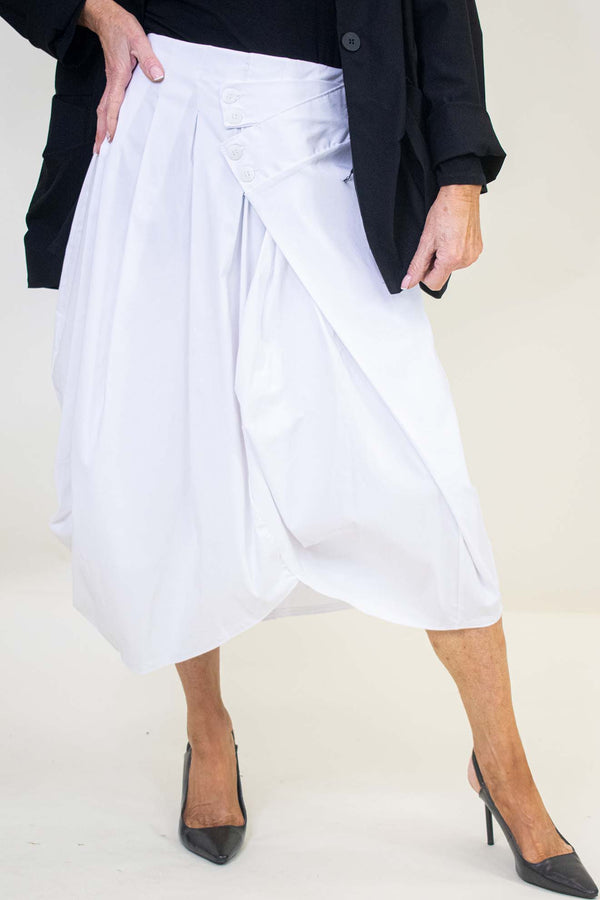 Pierre Tulip Skirt in Crisp White