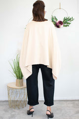 Martha Batwing Top in Warm Beige