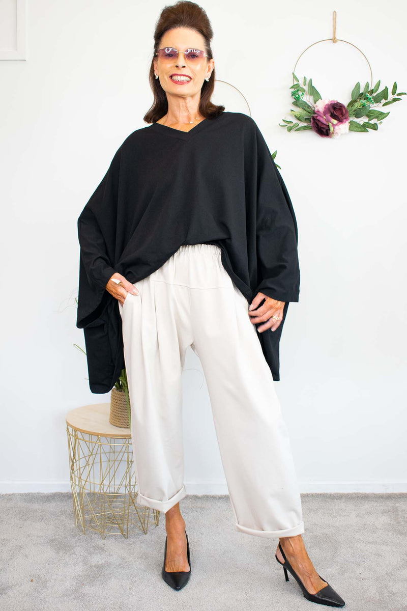 Martha Batwing Top in Black