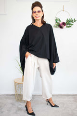 Martha Batwing Top in Black