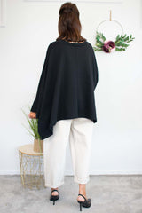 Martha Batwing Top in Black