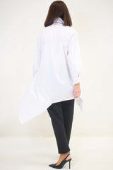 Sacha Waterfall Shirt in Crisp White